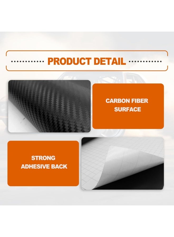 FAYET 3D Matte Black Carbon Fiber Vinyl Wrap, Bubble-Free, Waterproof, Self-Adhesive PVC Film for Car Interior and Exterior DIY Styling (30×152 cm) - Image 3